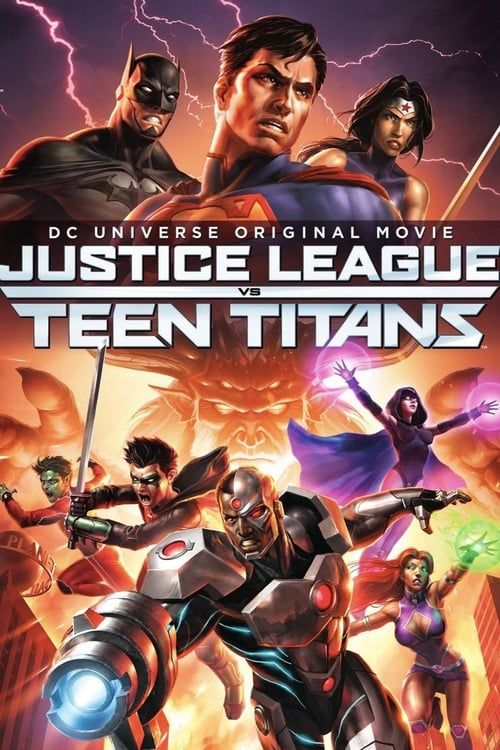 Key visual of Justice League vs. Teen Titans