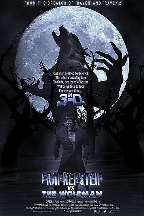 Key visual of Frankenstein vs. the Wolfman in 3-D